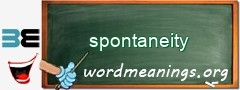 WordMeaning blackboard for spontaneity